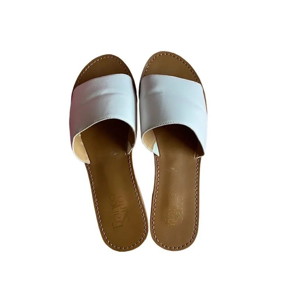 Franco Sarto women’s median white slip on sandals size 8 AM